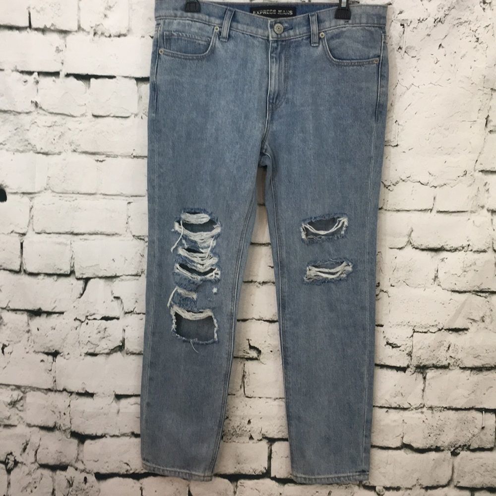 Express girlfriend jeans! Distressed and cute